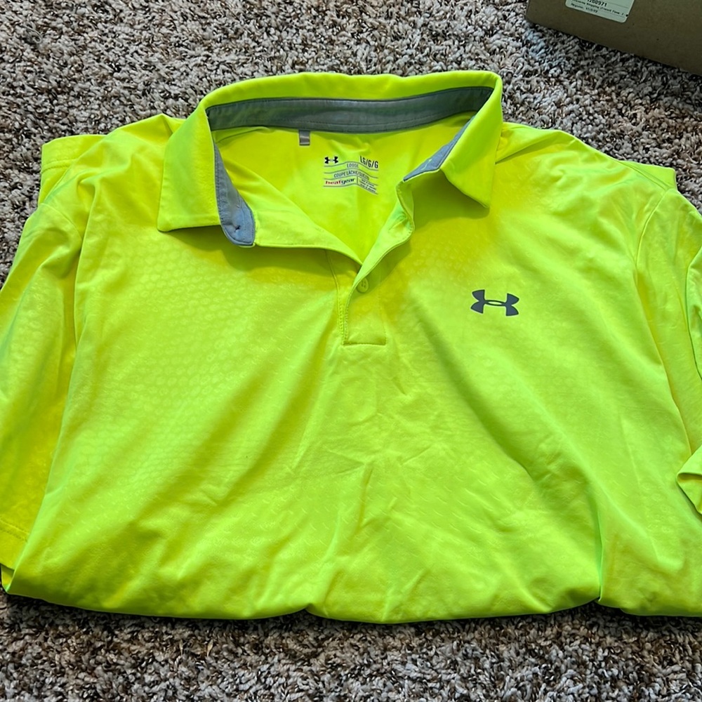 Bright Yellow Men’s Under Armour Polo size Large